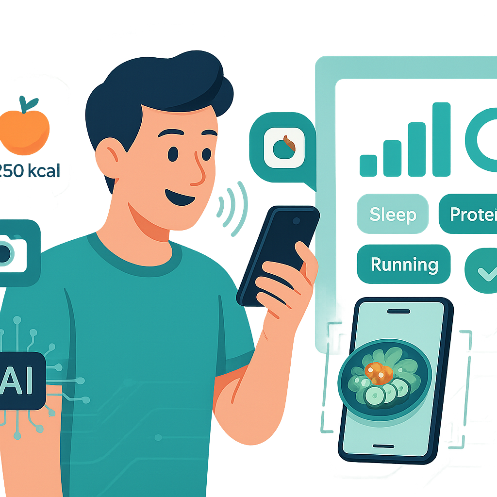 Illustration of data-driven health insights on a mobile device